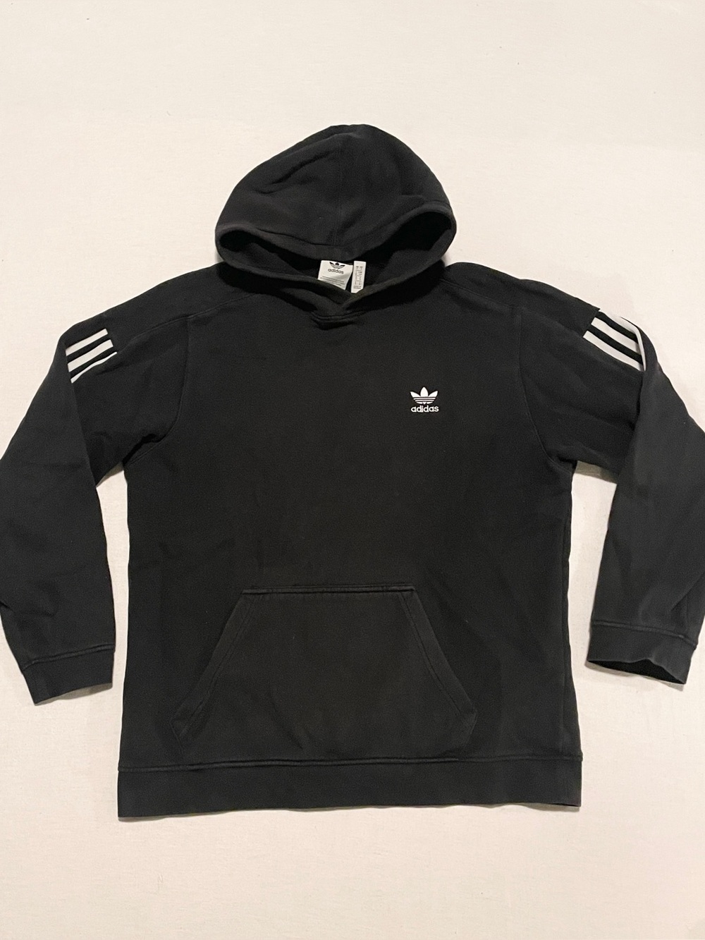 Adidas Originals Black Trefoil Logo Hoodie Sweatshirt Size Small